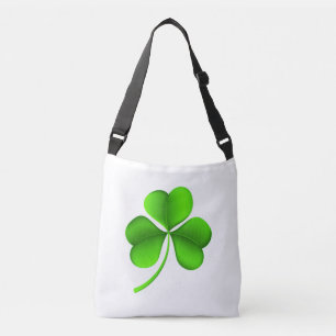 Green Shamrock on White bagcbbcn Crossbody Tas
