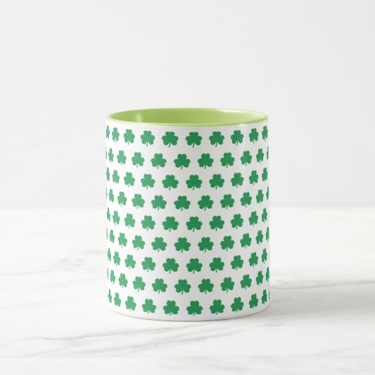 Green Shamrock Pattern Irish St Patricks Day Mok (Midden)