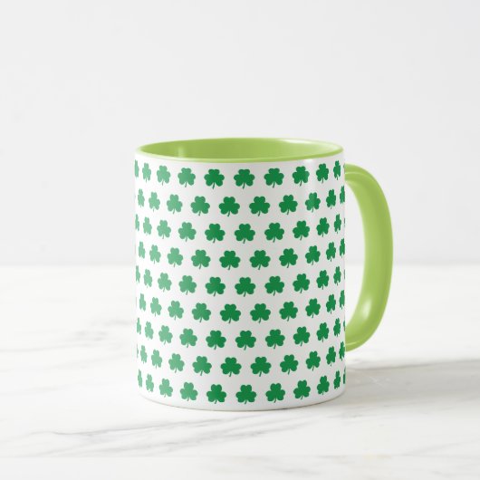 Green Shamrock Pattern Irish St Patricks Day Mok (Voorkant rechts)