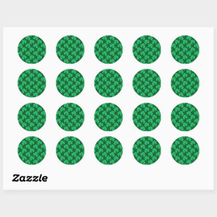 Green Shamrock Pattern Ronde Sticker