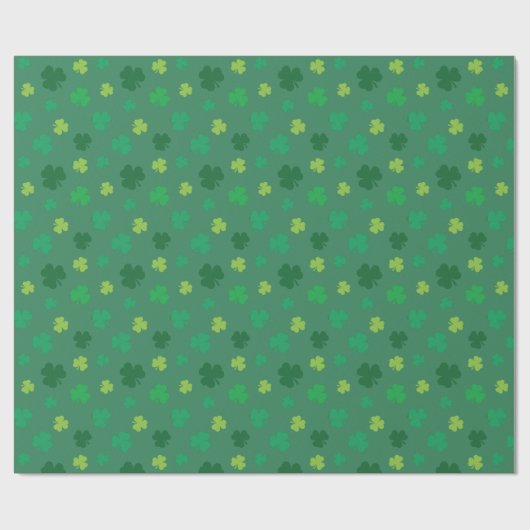 Green Shamrock Pattern St Patricks Day Cadeaupapier (Vlak)