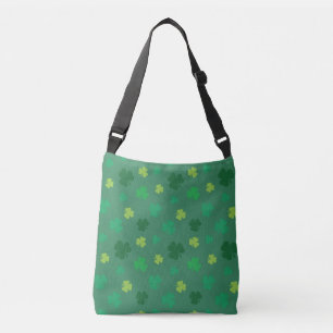 Green Shamrock Pattern St Patricks Day Crossbody Tas