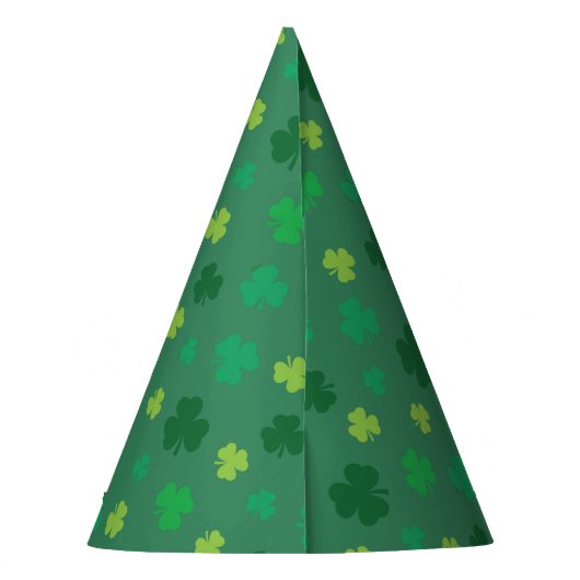 Green Shamrock Pattern St Patricks Day Feesthoedjes (Achterkant)
