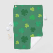 Green Shamrock Pattern St Patricks Day Golfhanddoek (Insitu)