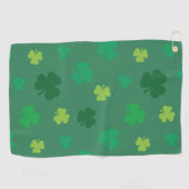 Green Shamrock Pattern St Patricks Day Golfhanddoek (Horizontaal)