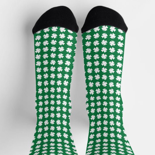 Green Shamrock Pattern St. Patrick's Day Sokken (Top)