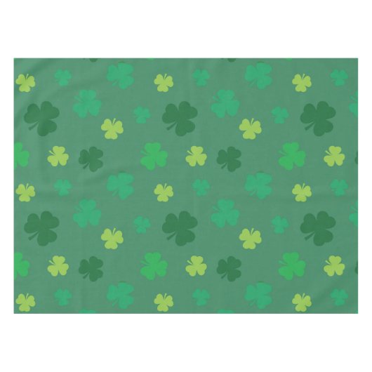 Green Shamrock Pattern St Patricks Day Tafelkleed (Voorkant (Horizontaal))