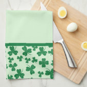 Green Shamrock Pattern St. Patrick's Day Theedoek (Quarter Fold)