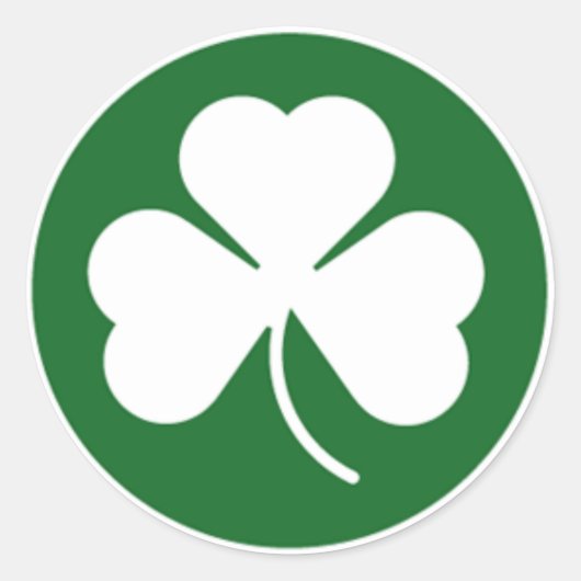 Green Shamrock Ronde Sticker (Voorkant)