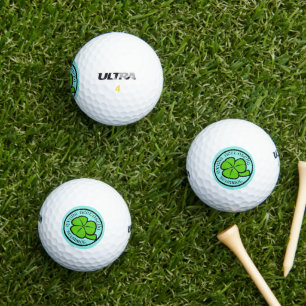 Green Shamrock Saint Patrick's Day Floral Art Golfballen