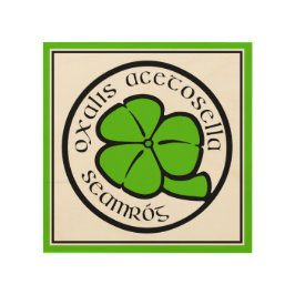 Green Shamrock Saint Patrick's Day Floral Art Hout Afdruk