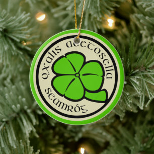 Green Shamrock Saint Patrick's Day Floral Art Keramisch Ornament