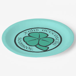 Green Shamrock Saint Patrick's Day Floral Art Papieren Bordje