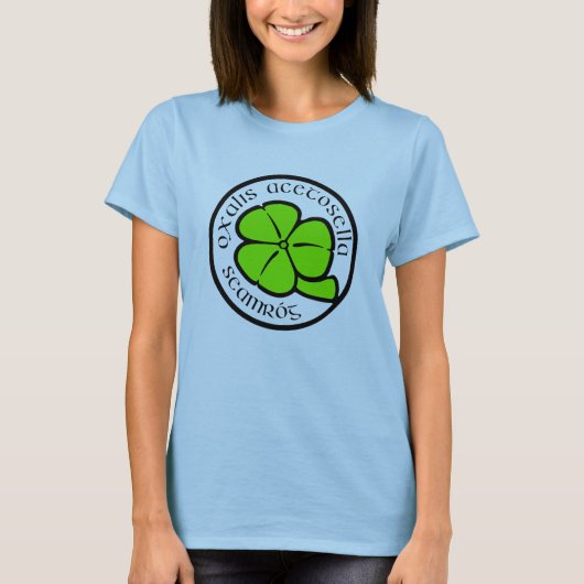 Green Shamrock Saint Patrick's Day Floral Art T-shirt (Voorkant)