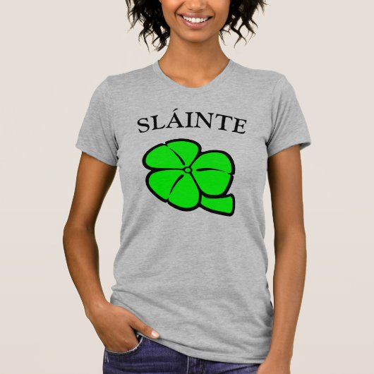 Green Shamrock Saint Patrick's Day Floral Art T-shirt (Voorkant)