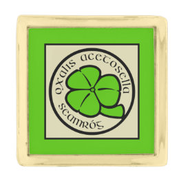 Green Shamrock Saint Patrick's Day Floral Art Vergulde Reverspeld