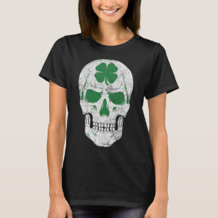 Green Shamrock Skull Irish Ireland ST PATRICKS DAA T-shirt
