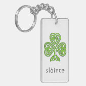 Green Shamrock Slainte St. Patrick's Day Celtic Sleutelhanger (Voorkant Links)