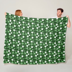 Green Shamrock, St. Patrick's Day Fleece Deken