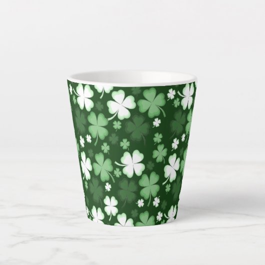 Green Shamrock, St. Patrick's Day Latte Mok (Voorkant)