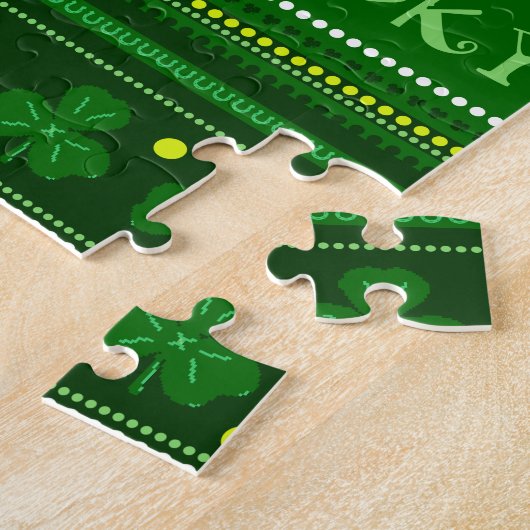Green Shamrock | St. Patricks Day Legpuzzel (Zijkant)