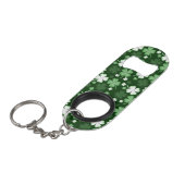 Green Shamrock, St. Patrick's Day Mini Flessenopener (Voorkant Gekanteld)