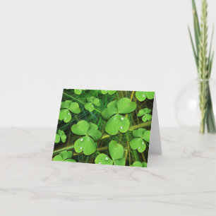 Green Shamrock St Patrick's Day Note Kaart