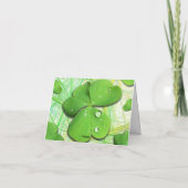 Green Shamrock St Patrick's Day Note Kaart (Achterkant)