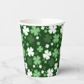 Green Shamrock, St, Patrick's Day Papieren Bekers (Links)