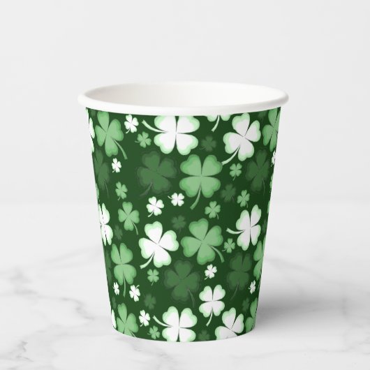 Green Shamrock, St, Patrick's Day Papieren Bekers (Voorkant)
