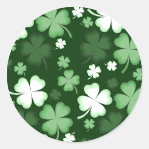 Green Shamrock, St. Patrick's Day Ronde Sticker