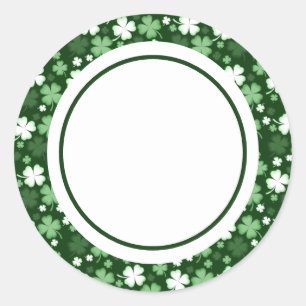 Green Shamrock, St. Patrick's Day Ronde Sticker