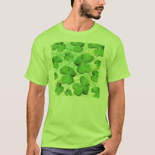 Green Shamrock St Patrick's Day T-shirt (Voorkant)