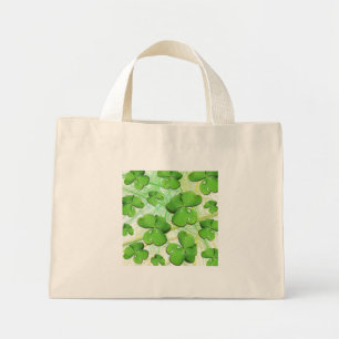 Green Shamrock St Patrick's Day Tiny Canvas tas