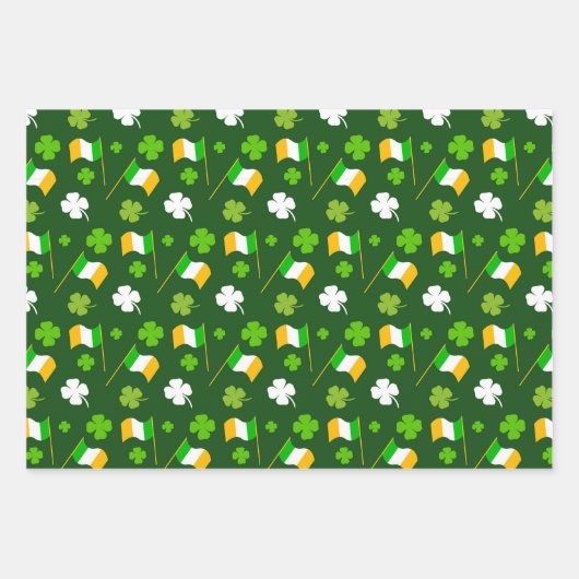Green Shamrock st. Patrick's Day Wrapping Paper (Voorkant 2)