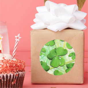 Green Shamrock St Patrick's iPhone 5 Hoesje-Mate Ronde Sticker