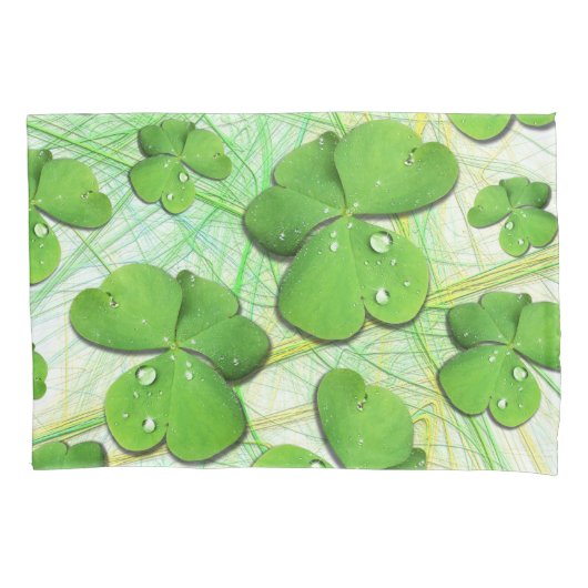 Green Shamrock St Patrick's Kussensloop (Voorkant)