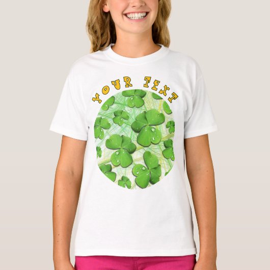 Green Shamrock St Patrick's T-shirt (Voorkant)