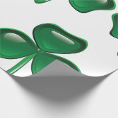 Green Shamrock Three-Leaf Clover Cadeaupapier (Hoek)