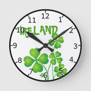 Green Shamrock uit Ierland Ronde Klok