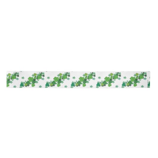 Green Shamrocks & Daisies St Patrick's Ribbon Lint (Voorkant)