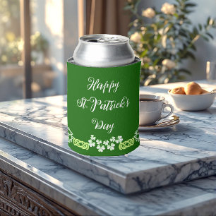 Green Shamrocks Happy St Patricks Day Party Lucky Blikjeskoeler