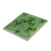 Green Shamrocks Irish Art Nouveau Repro Design Tegeltje (Zijkant)