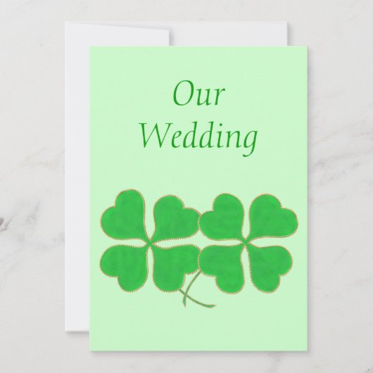 Green Shamrocks met gouden stippen Weddenschap Kaart (Voorkant)
