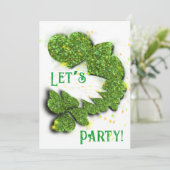 Green Shamrocks | mousserende harten Kaart (Staand voorkant)