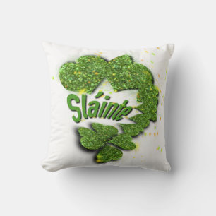 Green Shamrocks mousserende harten Shainte Throw Kussen