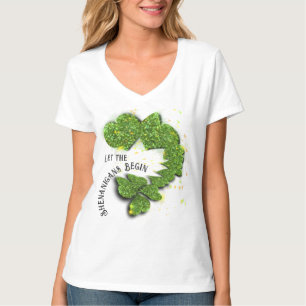 Green Shamrocks   mousserende harten T-shirt