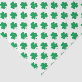 Green Shamrocks op White St.Patrick's Day Clover Tissuepapier (Detail)