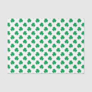 Green Shamrocks op White St.Patrick's Day Clover Tissuepapier