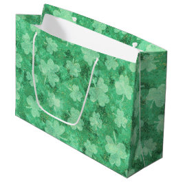 Green Shamrocks over Green Large Cadeauzakje